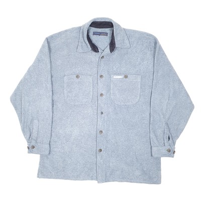 POINT ZERO blaues Shirt Vlies Overshirt Shacket Camping Festival Langarm L