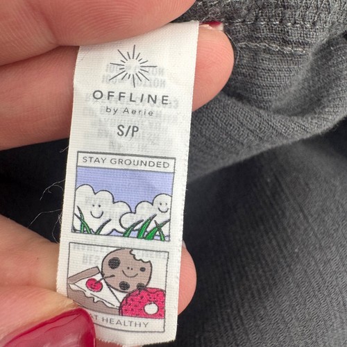 Aerie Offline Top Damen klein schwarz 1/4 Reißverschluss Pullover Cord Oversize bequem - Bild 9 von 13