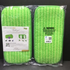 Turbo Mops Reusable Floor Mop Pads-Pack of 2, Machine Washable,12-inch Micro....