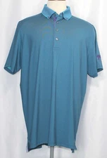 Greyson Teal Purple Stretch Golf Polo Shirt Mens Size XL Oak Tree National