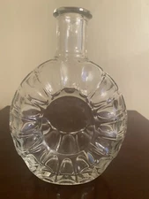 E Remy Martin Cognac France Bottle Glass Decanter No Stopper  Empty Clear 9.5"T