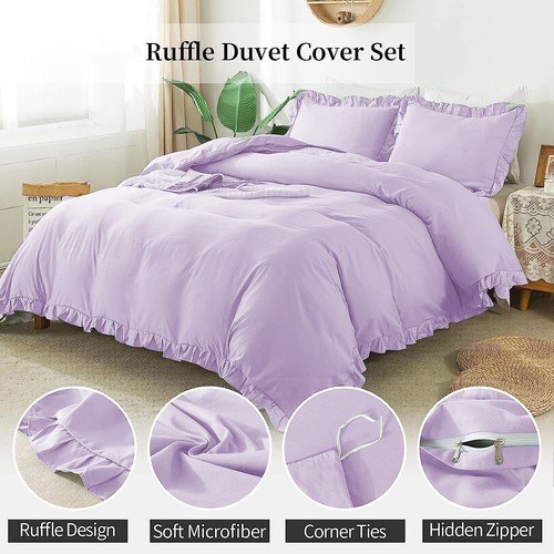 Scala 3 Piece 100% Egyptian Cotton Frilled Ruffled Duvet Set - Picture 64 of 147