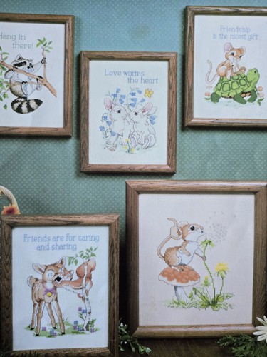 Raccoon Mouse Faun Squirrel Bluebird Bunny Retro Powell Cross Stitch Pattern