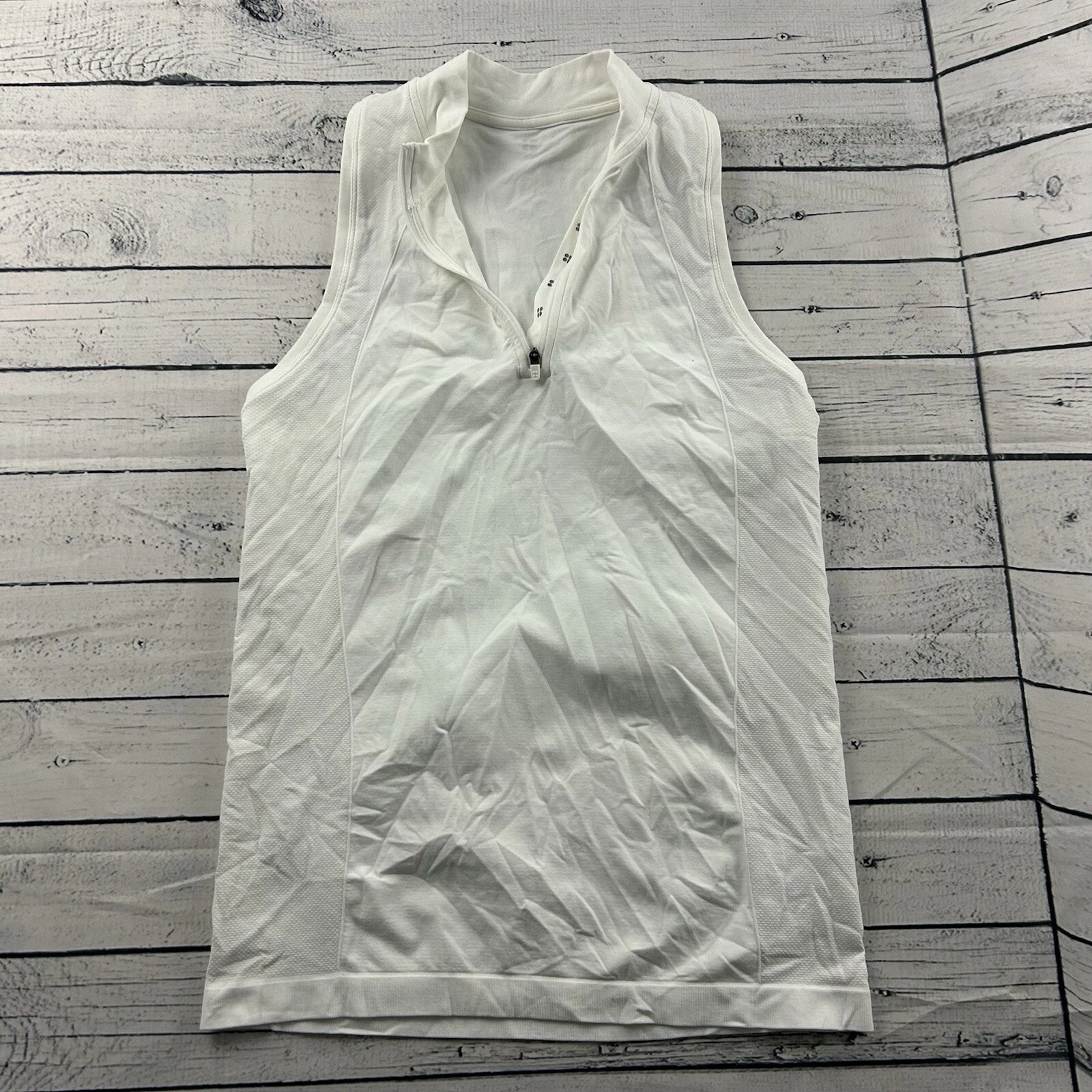 sweaty-betty 1/4 zip sleeveless athletic shirt