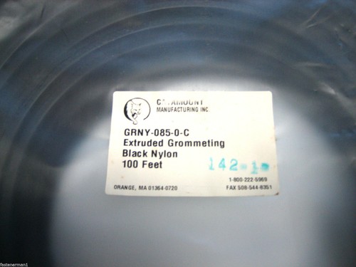 (100') Catamount GRNY-085-0-C Extruded Grommeting,Black Nylon - Cutting availabl - Picture 2 of 3