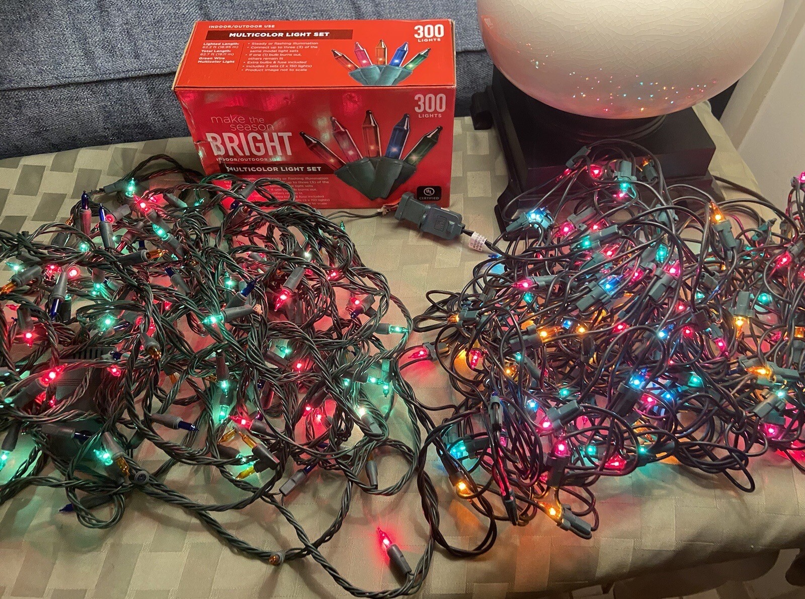 Lot of 3 Multi Color Christmas Lights Strands. NEW & USED. Works Great