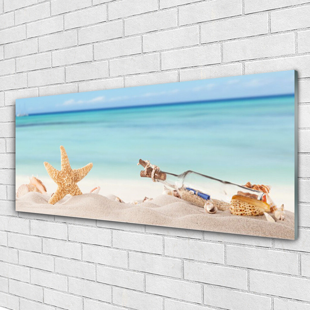 Tableau sous verre 125x50 Tulup decoration murale salon verre trempe motif mer