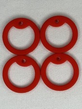 Four (4) USA Made Military Silencer Red Armed Forces Dog Tag Silencers