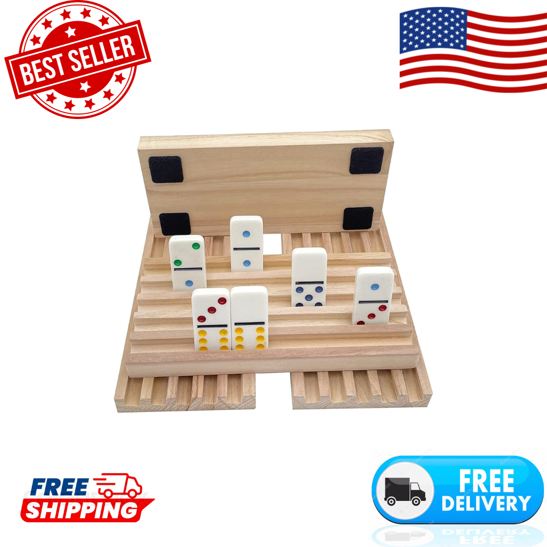 Lot De 4 Supports à Domino En Bois – Porte-Dominos Pour Train Mexicain, Mahjong Et Jeux De Société