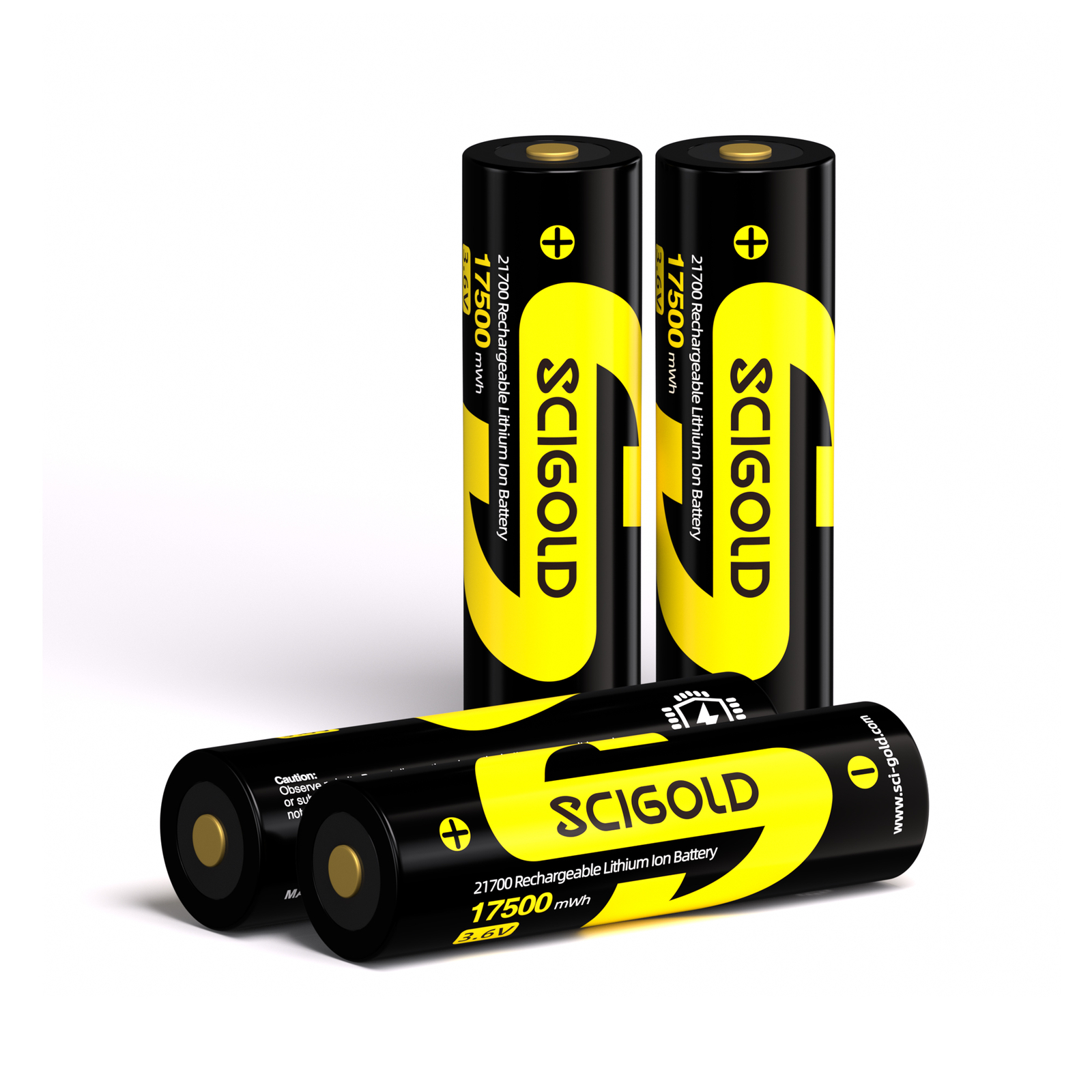 Scigold 4-pcs 5000mAh 3.6V Rechargeable Battery with Protected Button Top