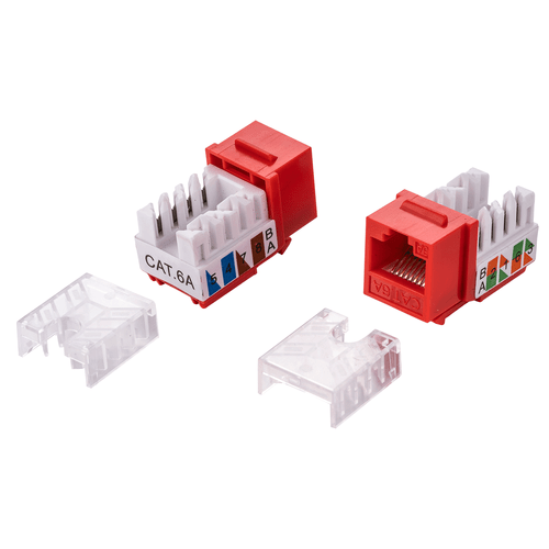 Cat6A Keystone Jack Network 45 Degree RJ45 White Blue Black Green Punch Down lot - Picture 2 of 24