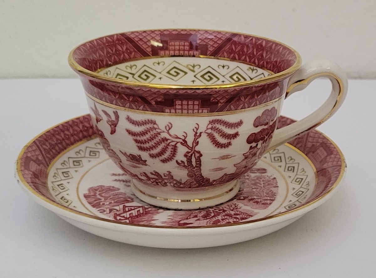 Vintage RED WILLOW Double Phoenix Nikko Ironstone Cup and Saucer
