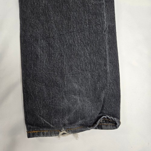 Jeans Levi's 501 Denim Lavado Negro Pierna Recta Algodón Para Hombre 28x28 Botón Mosca - Imagen 10 de 12