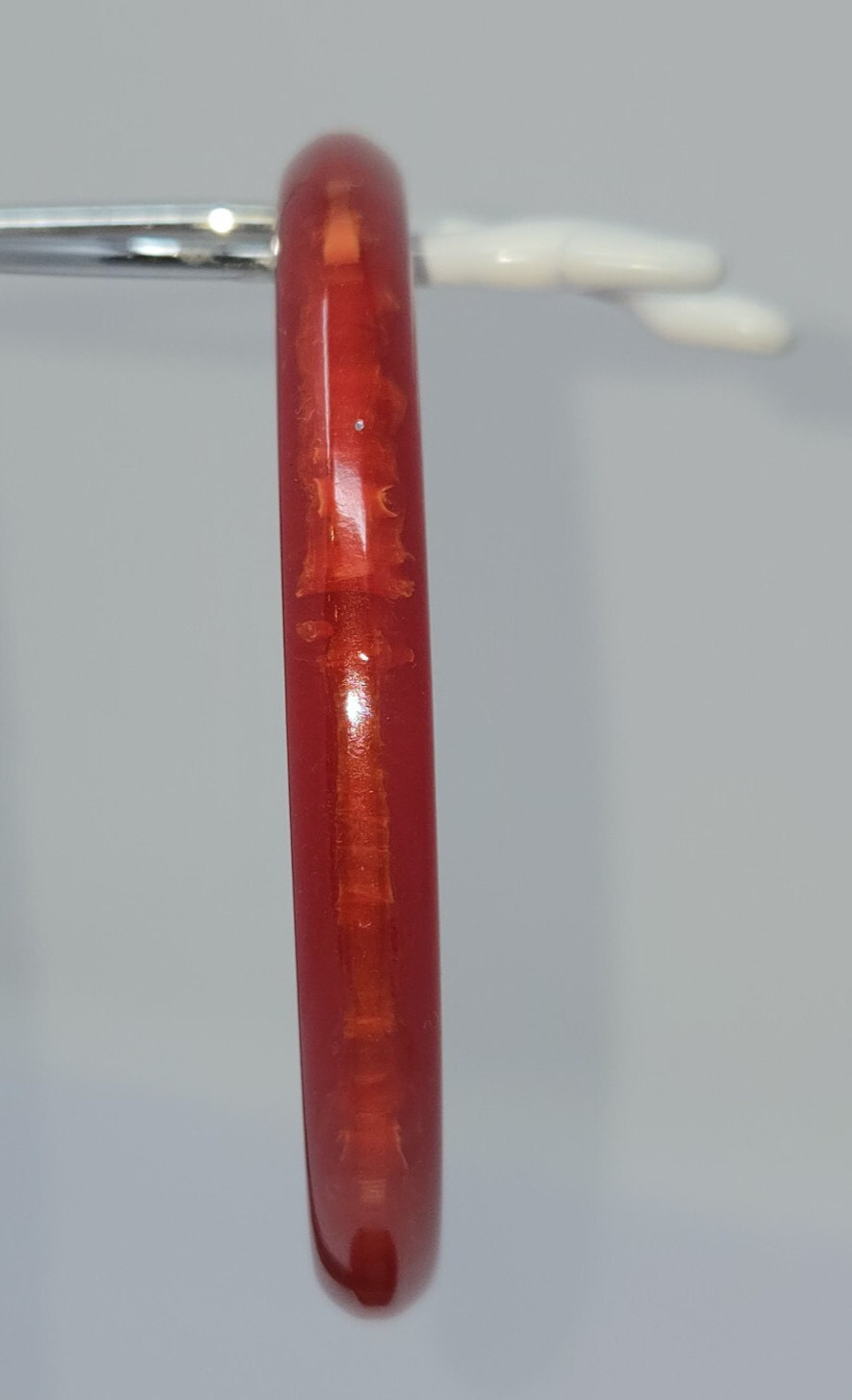 Bakelite Bangle Bracelet Red Marble Candy Apple C… - image 10