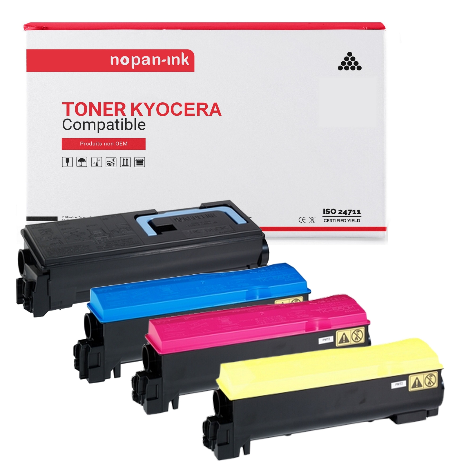 Toner KYOCERA TK540K noir et couleur compatible pack de 4 cartouches NOPAN-INK