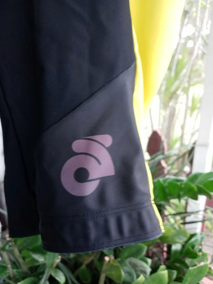  JUEGO DE 2 PANTALONES CORTOS/CAMISA JERSEY LONGO PARA HOMBRE NEGRO/AMARILLO BICICLETA CICLISMO TALLA GRANDE Foto 4 de 4