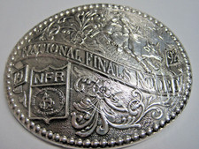 NFR 1992 SILVER PLATE National Finals Rodeo Buckle New in Shrink wrap