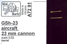 Mini World Models 1/72 SOVIET GSh-23 AIRCRAFT 23mm CANNON BARRELS (2)