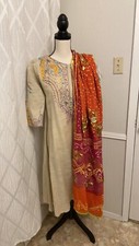Pakistani Indian Two Piece Suit Brand Gul Ahmed .Fabric Khader.Size Small.