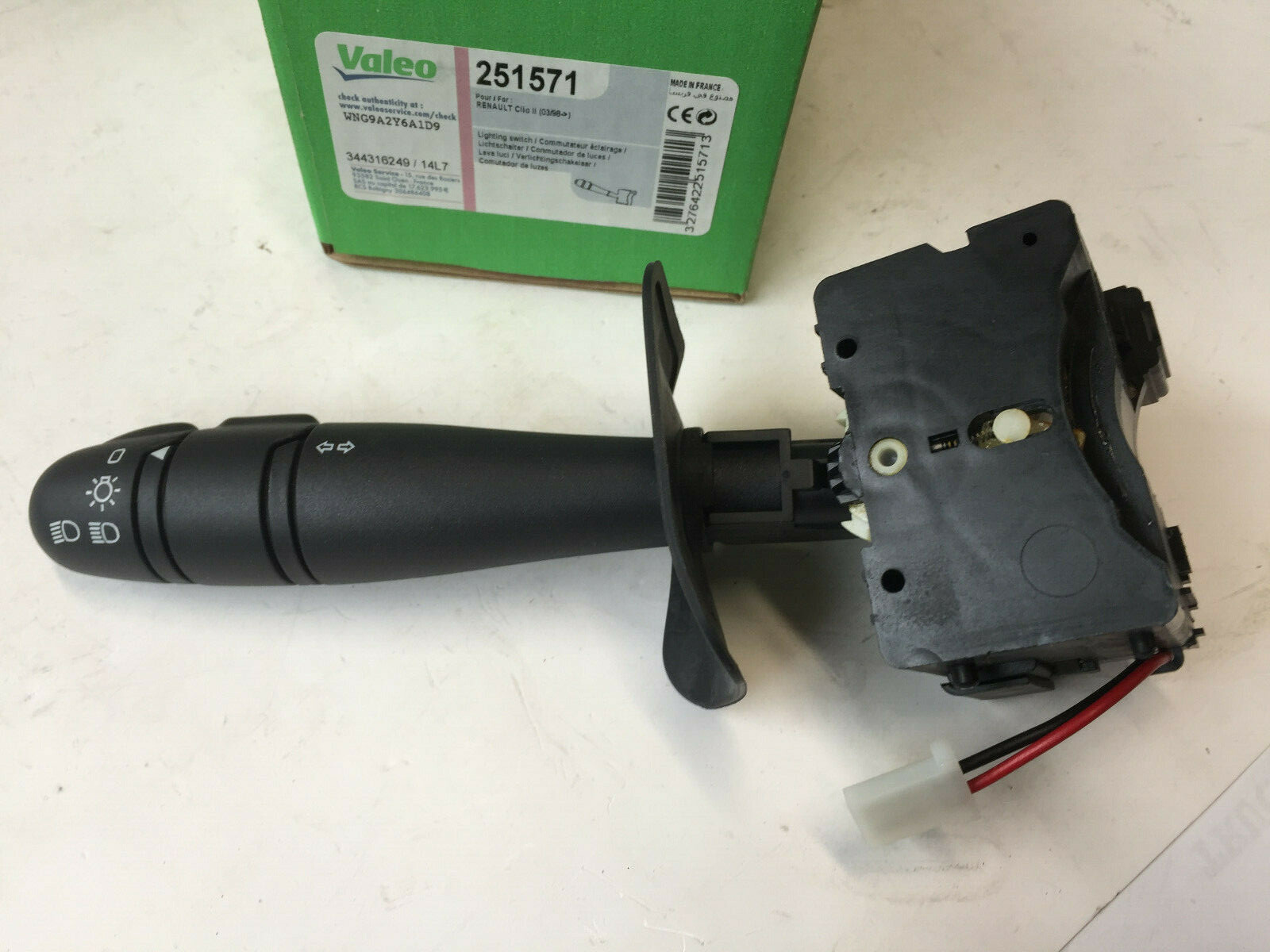Commodo Valeo 251571 neuf pour éclairage avant de Renault Clio 2 de 1998 à 2008
