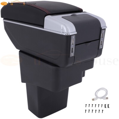 Black Center Console Container Armrest Storage Box For Nissan Juke 10-15 l4 GAS