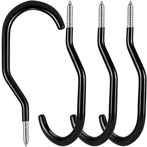 4 Pack Garage Bike Hooks Heavy Duty Ceiling Hooks with Non Slip Coating