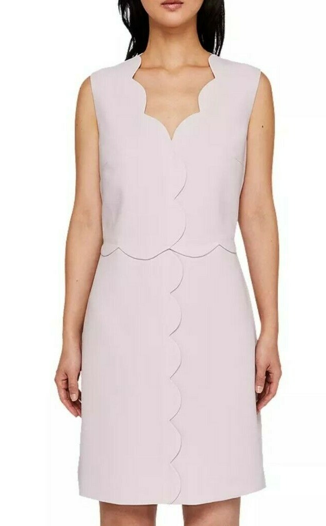 ted baker pink shift dress NWT- Ted Baker- RUBEYED- Scalloped Edge Shift Dress- Dsky Pink- Sze2=US4/6-  $279