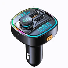 Car Bluetooth 5.0 FM Transmitter Handsfree Dual USB Radio Modulator MP3 Player