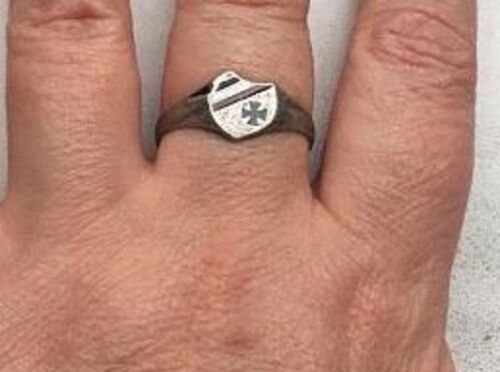 German Military WWI Patriotic Ring in Silver with 800 Silver Mark