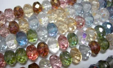 25 beads - 8x6mm Mixed Luster Metal Colors Czech Fire polished Rondelle beads