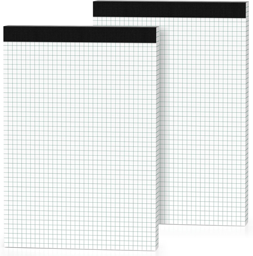 Paquete de 2 almohadillas de papel gráfico 8,5 X 11 almohadillas gráficas con reglas cuádruples 4X4, almohadilla de papel de cuadrícula blanca - Imagen 9 de 12