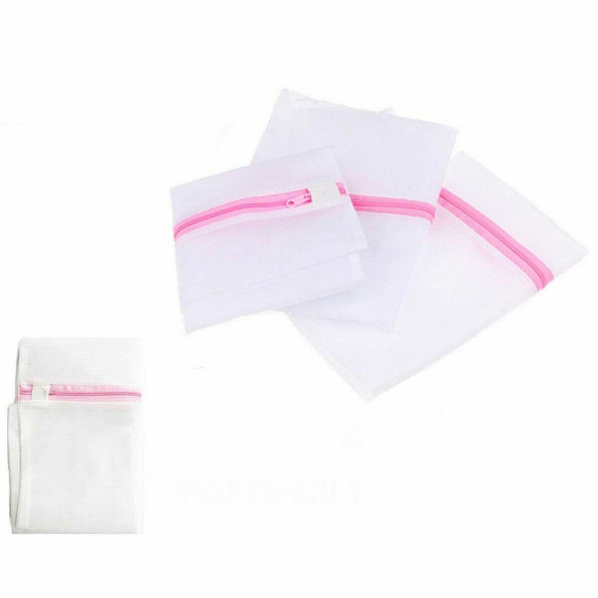 3 x Washing Bags Laundry Mesh Zipped Washing Machine Bag For Bra Socks