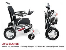 RANGER D09 XL Heavy Duty Lightweight, Portable Folding Electric Wheelchair