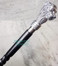 Luxury Lion Hand Handle Carved Wooden Walking Stick Handmade Cane Gift Designer