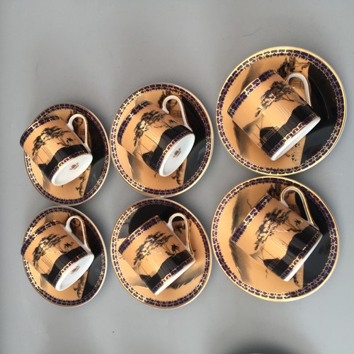 MTK TOHKI JAPAN GILDED ESPRESSO COFFEE CUPS & SAUCERS - Picture 2 of 12