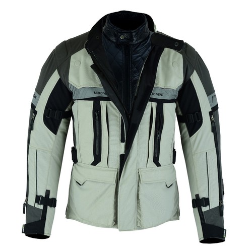 Mens Motorcycle Jacket Waterproof Motorbike Optional Inner Puffer Free CE Armour - Picture 15 of 17