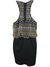 Fang Juniors Size M Black Halter Dress Zip Ba...
