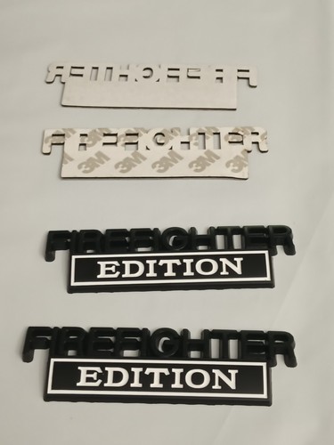 2PCS Firefighter Edition Emblems 3D Metal Fender Badge Car Decal Black and White - Picture 8 of 14