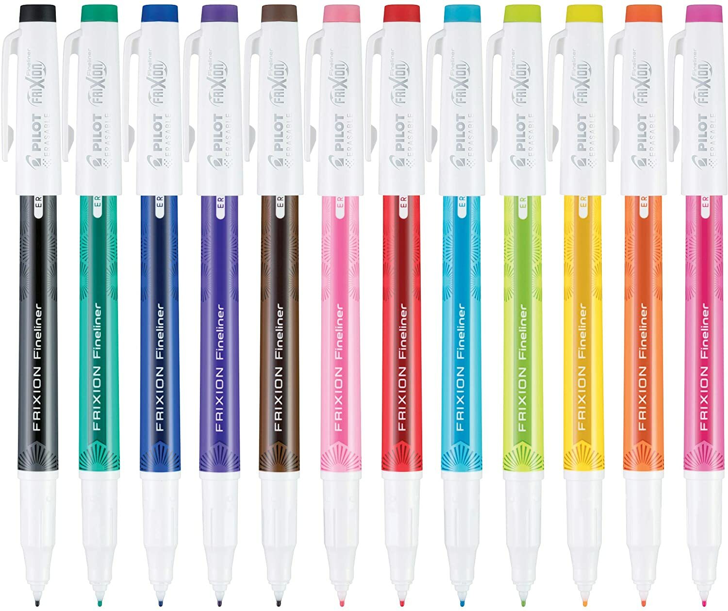 Pilot FriXion Fineliner Erasable Marker Pens - (as pictured) Pack of 12 NEW
