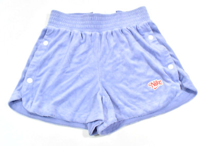 Nike Women Bermuda Shorts New XS Purple Standard Fit Embroidered Logo Drawstring