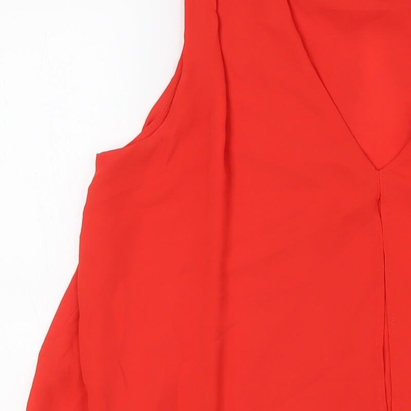 Mango Womens Orange Polyester Basic Button-Up Siz… - image 7