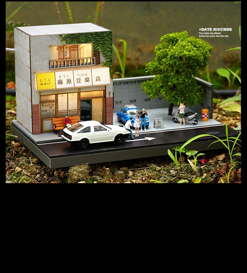 1:64 Initial D Fujiwara Tofu Shop Diorama 3D Builded For 1/64 car