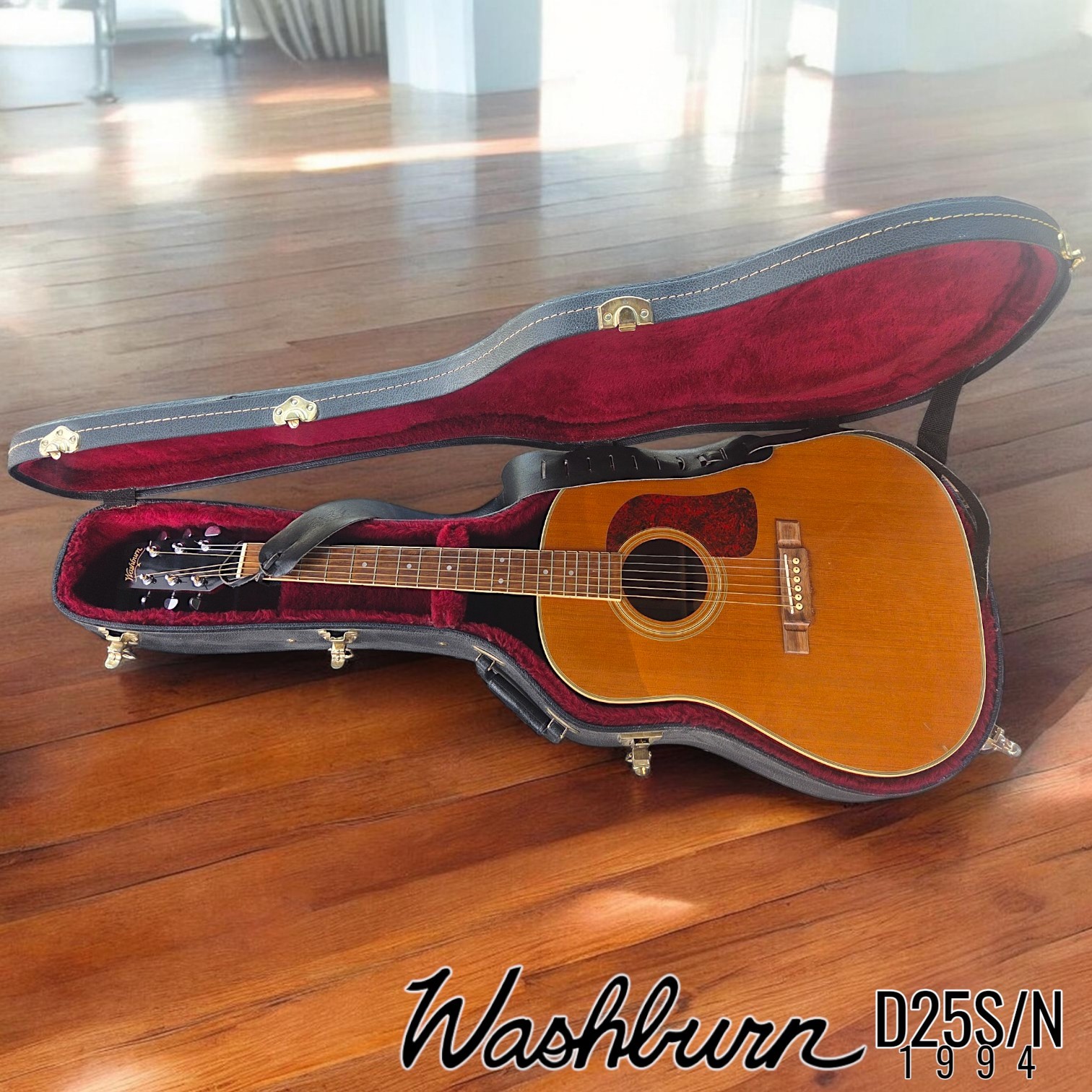 1994 Vintage Washburn D-25 S  / N w /  Original Case, Grover Tuners MARTIN REPLICA