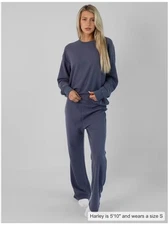 Comfrt Waffle Lounge Set, XL, Stone Blue