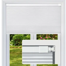 Cordless Cellular Shades, No Drill No Tools Honeycomb Window Blinds, Blackout...