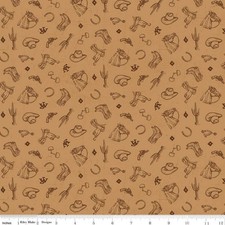 John Wayne American West Icons Tan Cotton Fabric