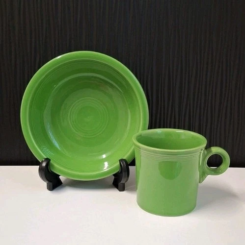 Set of Two Fiestaware Fiesta Shamrock Green Bowl & Mug Homer Laughlin