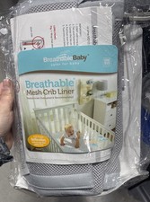 BreathableBaby Breathable Baby Mesh Crib Liner Gray NEW