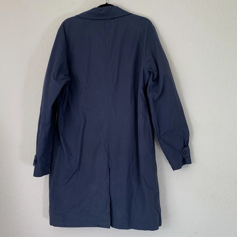 Gabardina J Crew Hombres M Azul Auténtica Prendas Exteriores Botones Bolsillos Preppy Exterior Foto 3 de 4