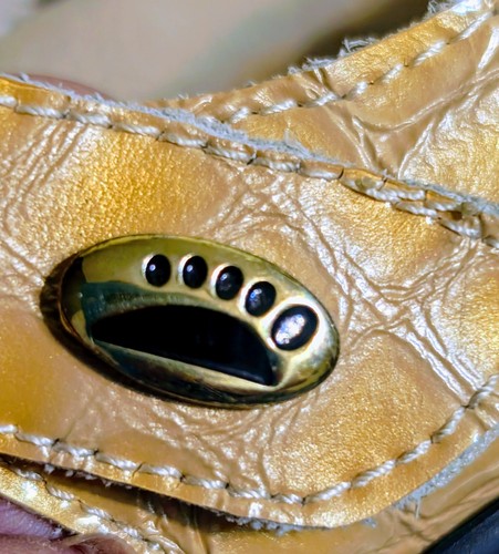 Spring Step Palazzo yellow Patent Leather animal Print Sandals-36-US 5.5 - Picture 7 of 9